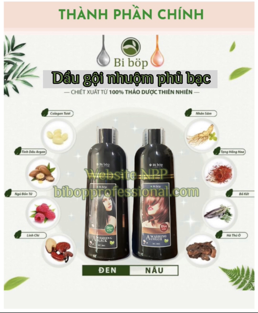 Dầu gội nhuộm phủ bạc Bibop